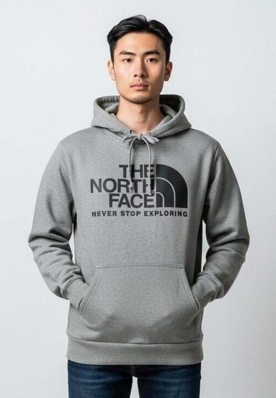 The North Face Never Stop Exploring Gray Pullover Hoodie Mens Size L